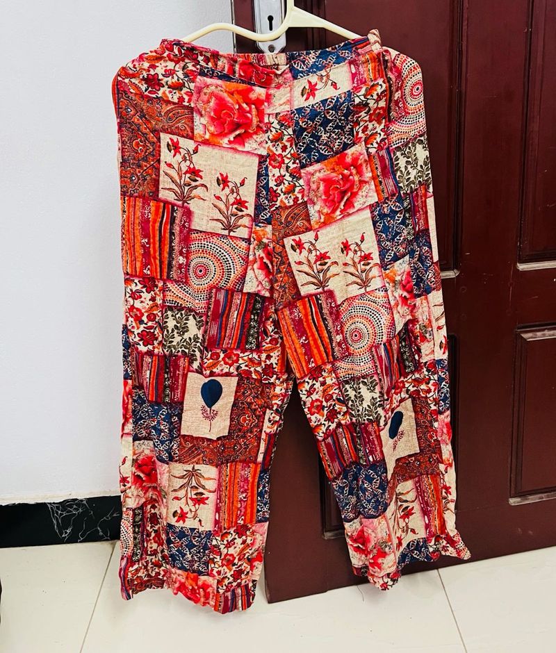 Bohemian Patchwork Palazzo Pants