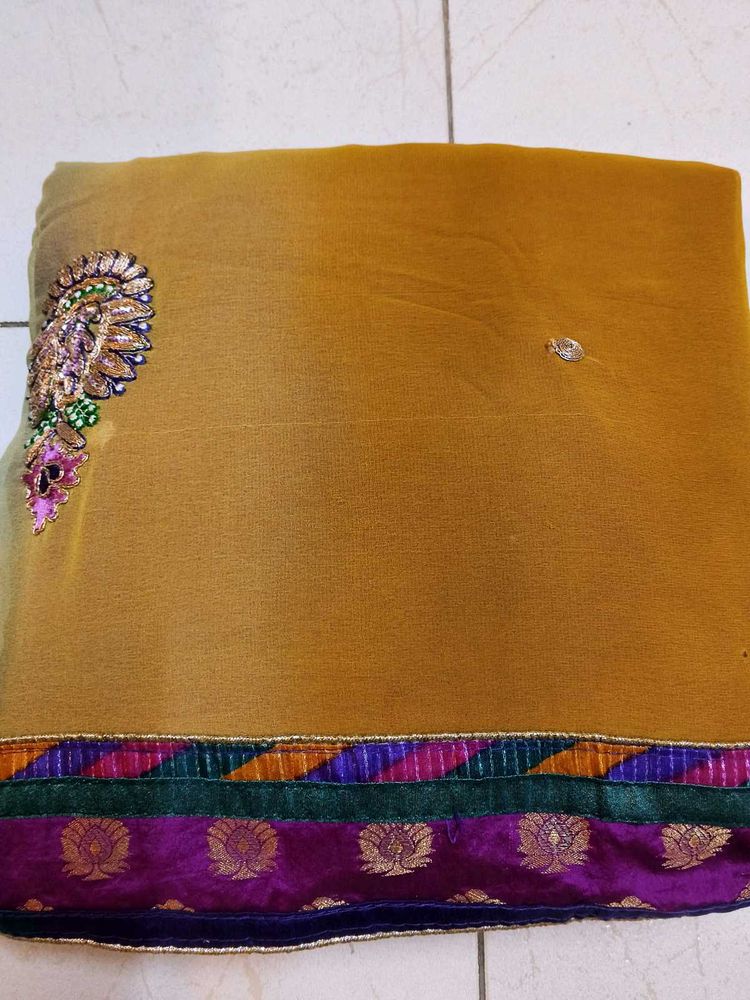 Mustard Yellow Saree