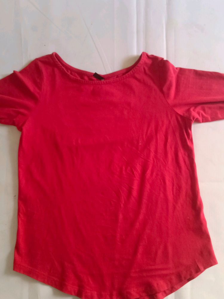 Red Stretchable Top ,