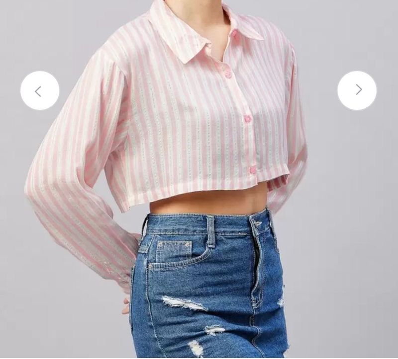 STRIPED CROP SHIRT