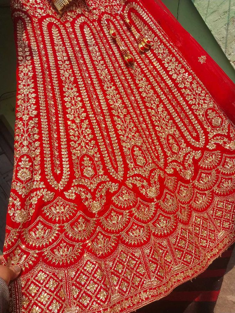 Hot Red Bridal Lahnga|heavy Work