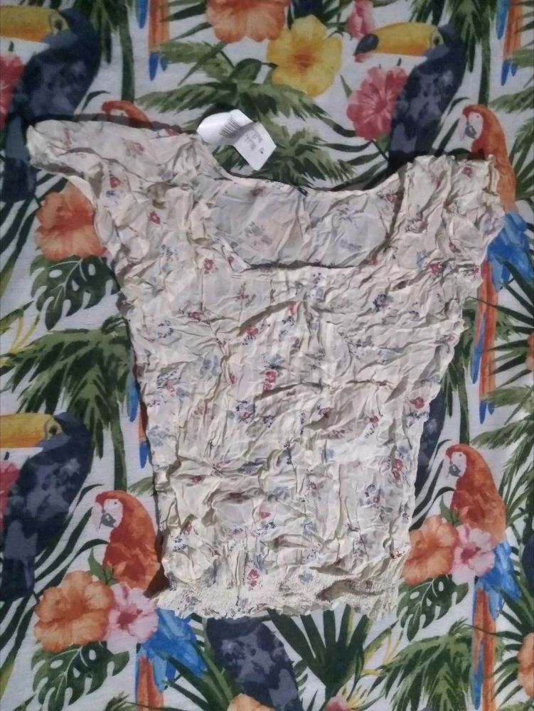 Crushed Floral Print Top