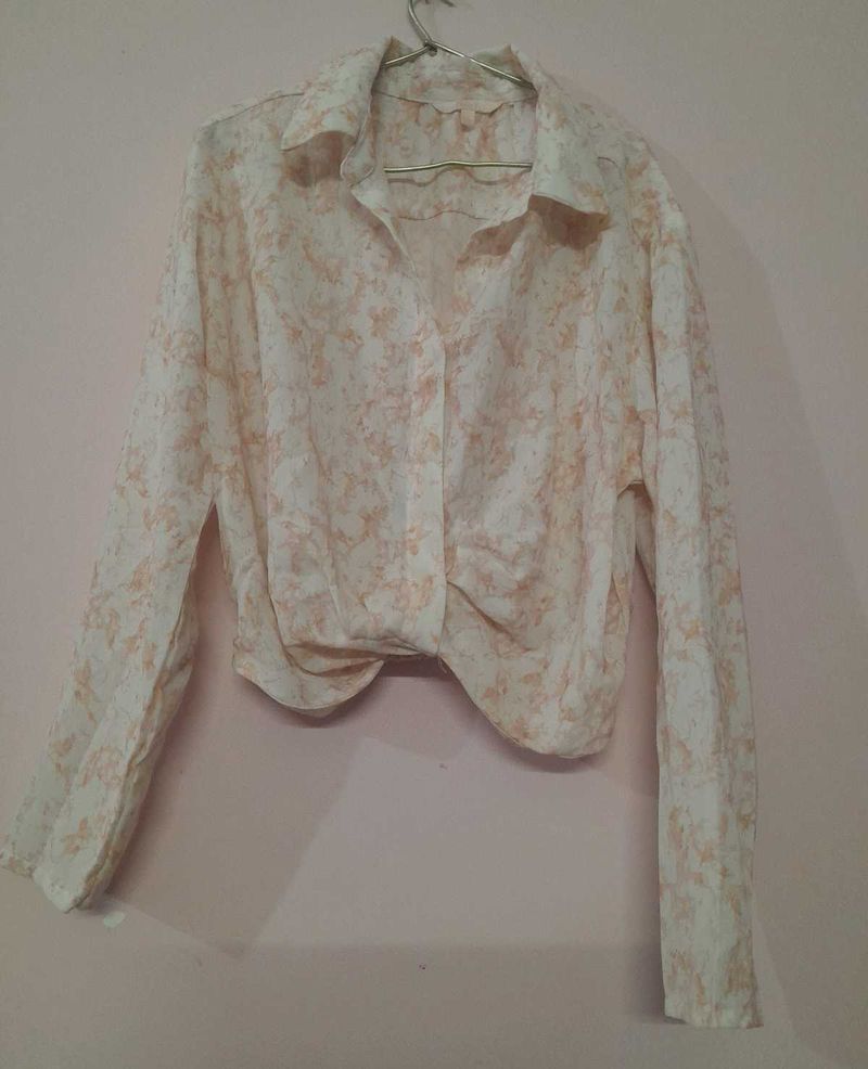 Cropped Button-Up Shirt