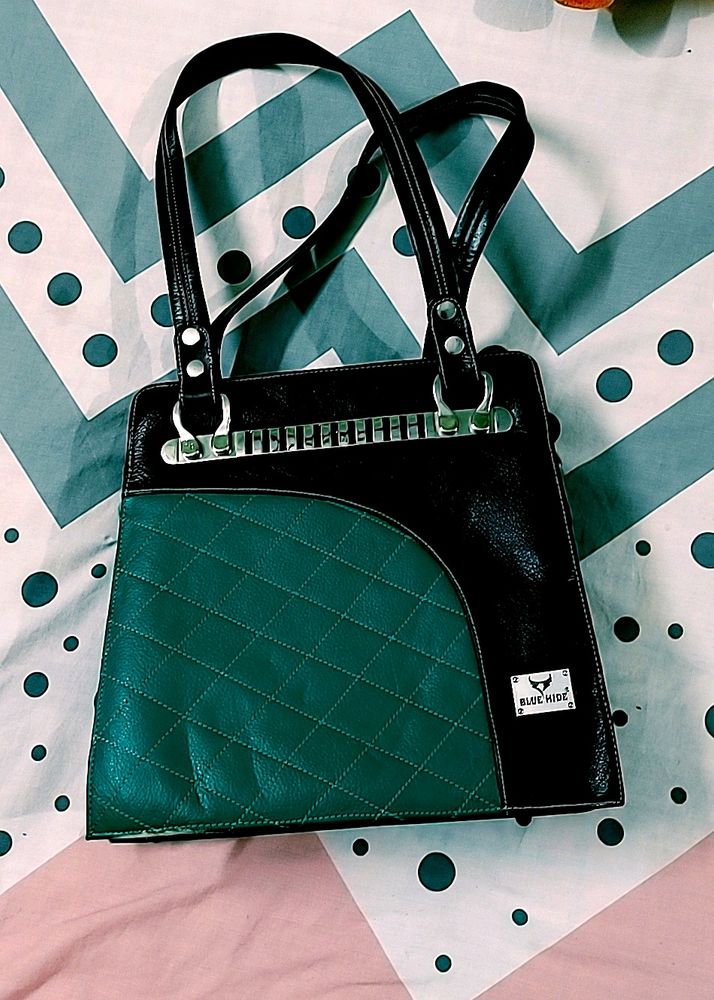 Blue Hide Quilted Tote Bag