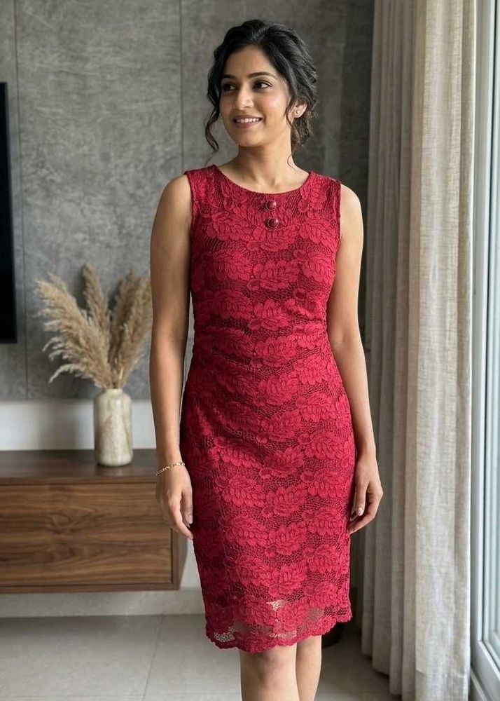 Elegant Red Lace Dress