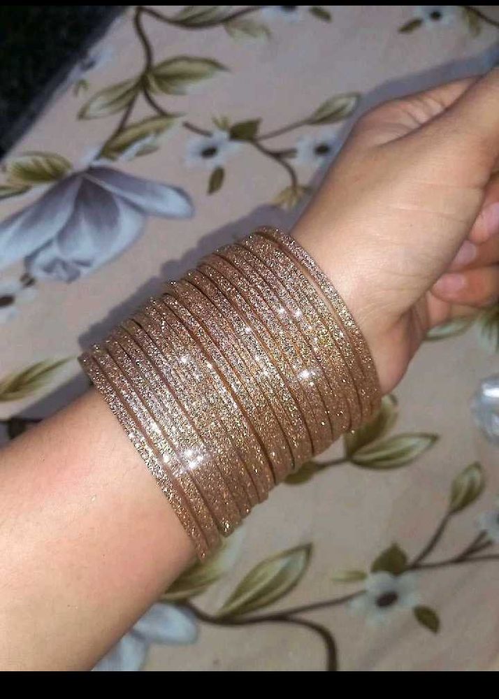 sparkle golden bangles