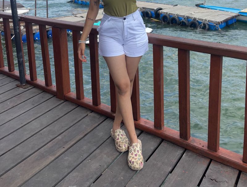 Stylish White Denim Shorts