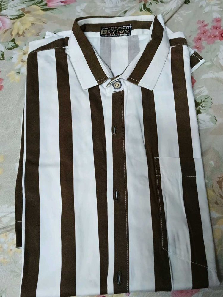 Men's Striped Button-Up Shirt
