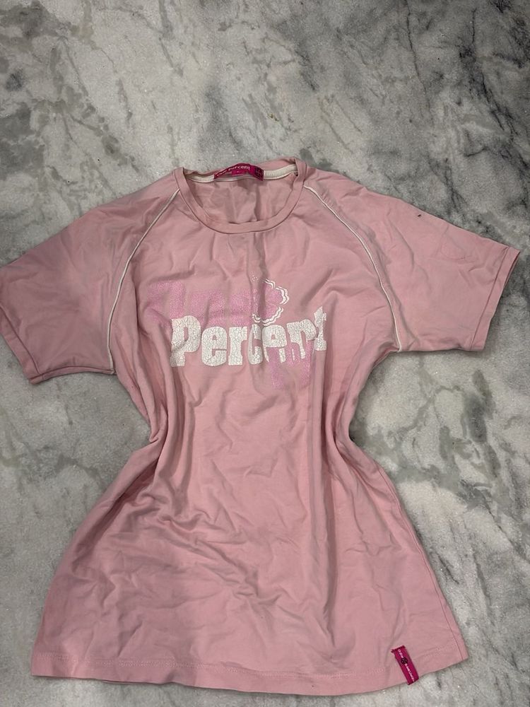 Cute Pink Graphic Fitted Tee
