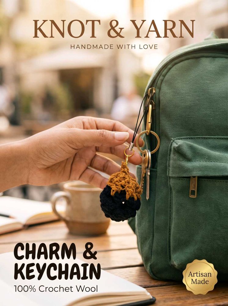 Handmade Crochet Charm Keychain