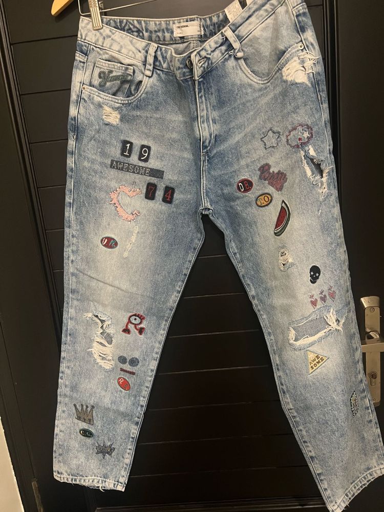 Zara - Distressed Patch Jeans