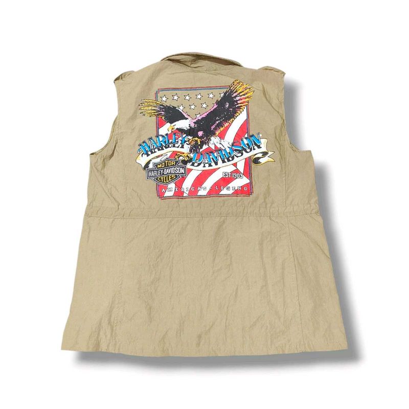 Reworked Utility Vest with Harley-Davidson Graphic