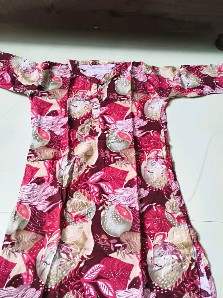 Beautiful Floral Print short kurta