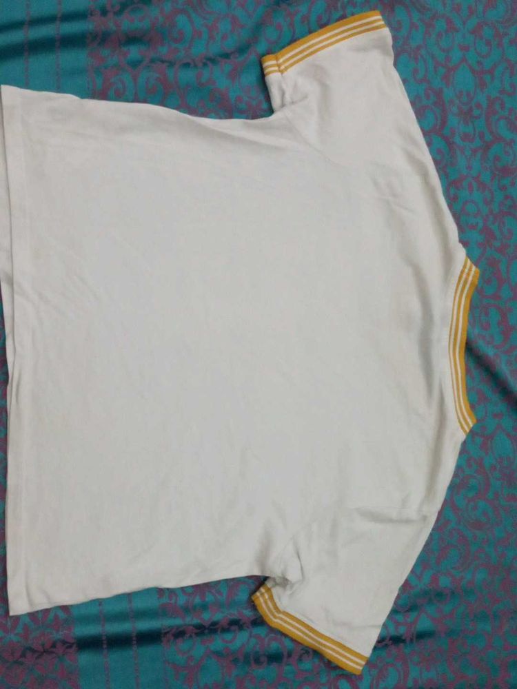 Classic White &amp; Yellow Striped T-Shirt