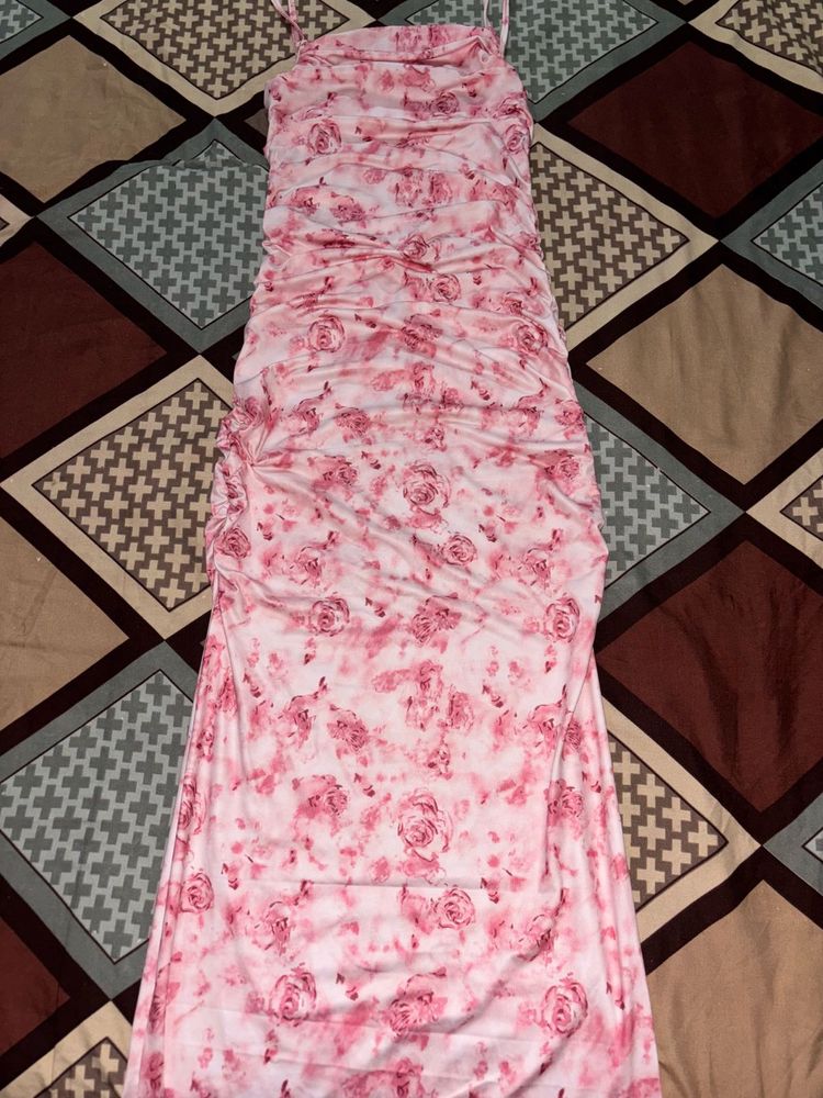 Floral Ruched Bodycon Dress