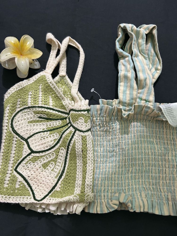 Chic Smocked &amp; Crochet Top