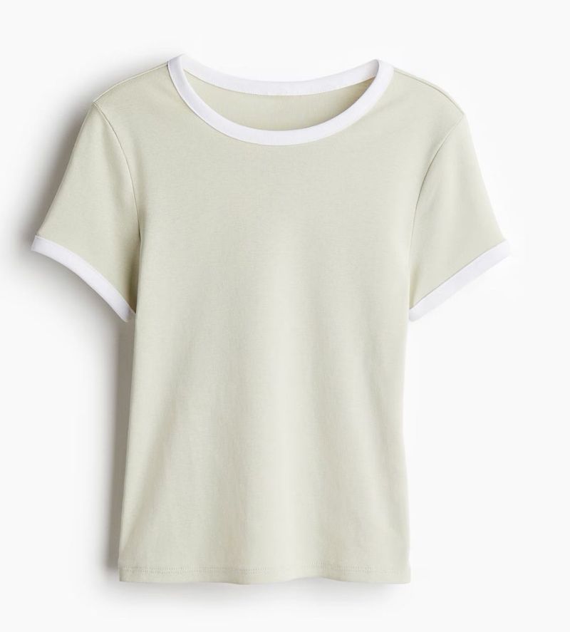 Light Green T-Shirt with White Trim