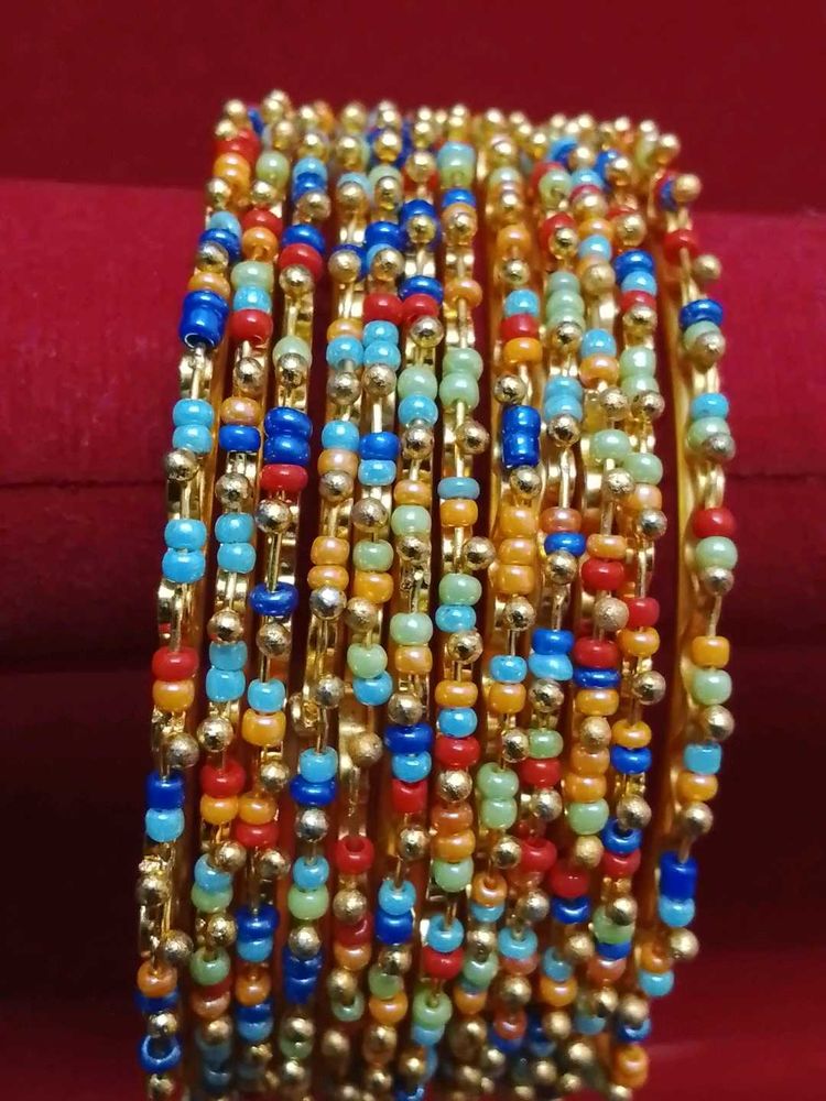 Colorful Beaded Bangles Set