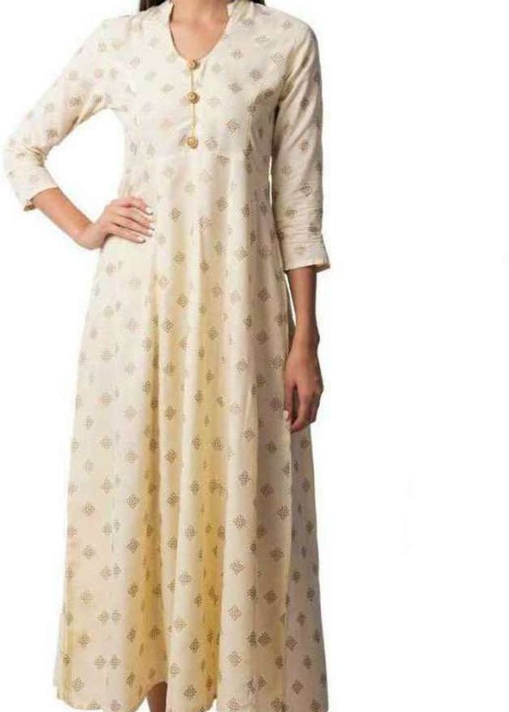 Elegant Cream Printed Kurta