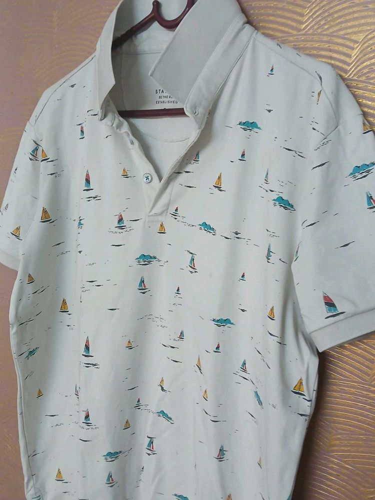 Men's Nautical Print Polo Shirt