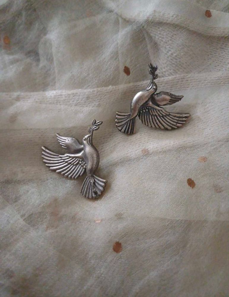 Brass Dove Bird earring