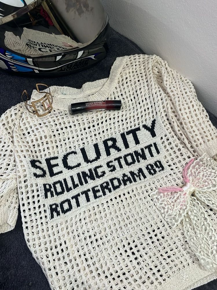 Net Knit Sweater - 'SECURITY'