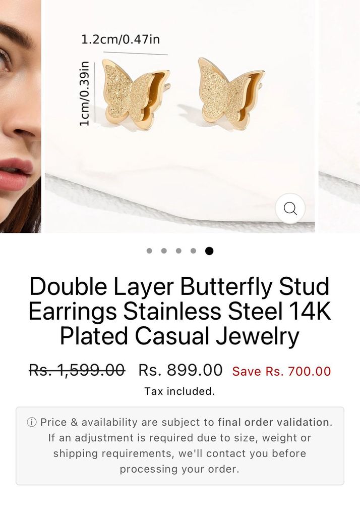 Cute Butterfly and box Stud Earrings