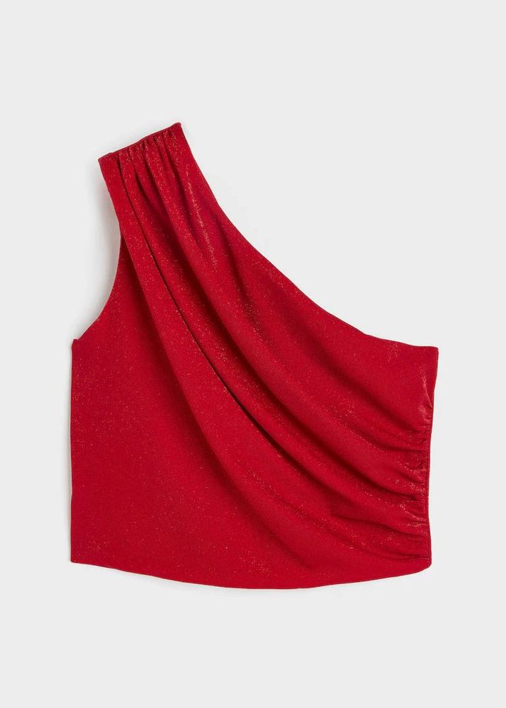 Red One-Shoulder Crop Top