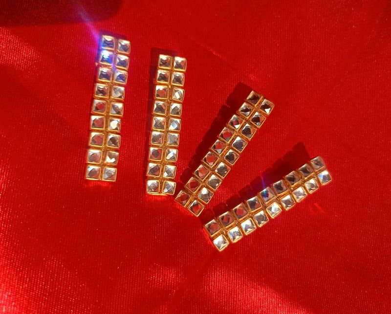 Sparkly Gold Hair Clips (2 pair)