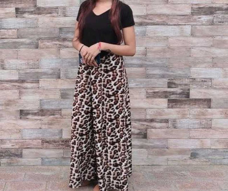 Leopard Print Wide Leg Palazzo