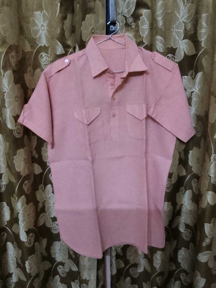 Men's Peach Short Sleeve kurta