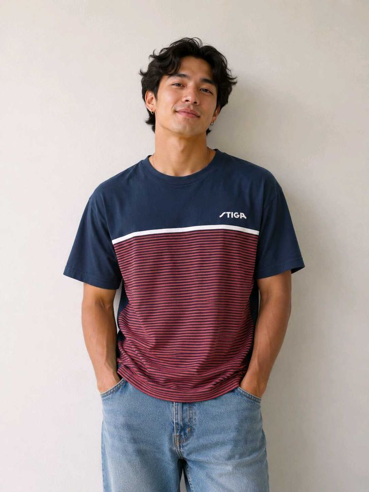 STIGA Men's T-Shirt - Navy &amp; Red