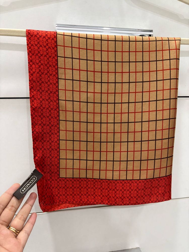 Coach plaid Silk 💯 Scarf