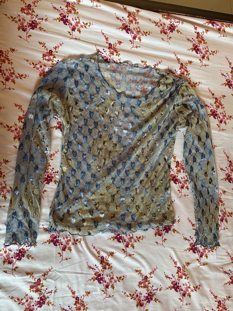 Sheer Floral Long Sleeve Top