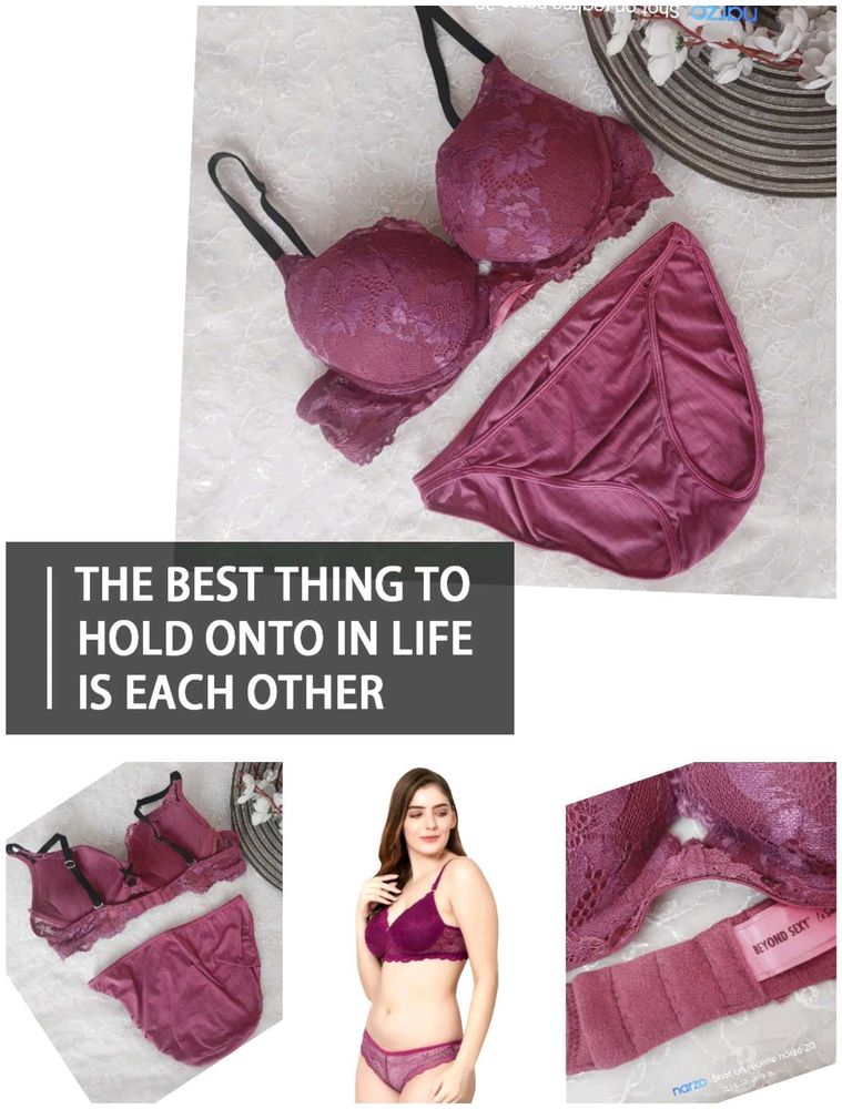 Burgundy Lace Bra &amp; Panty Set