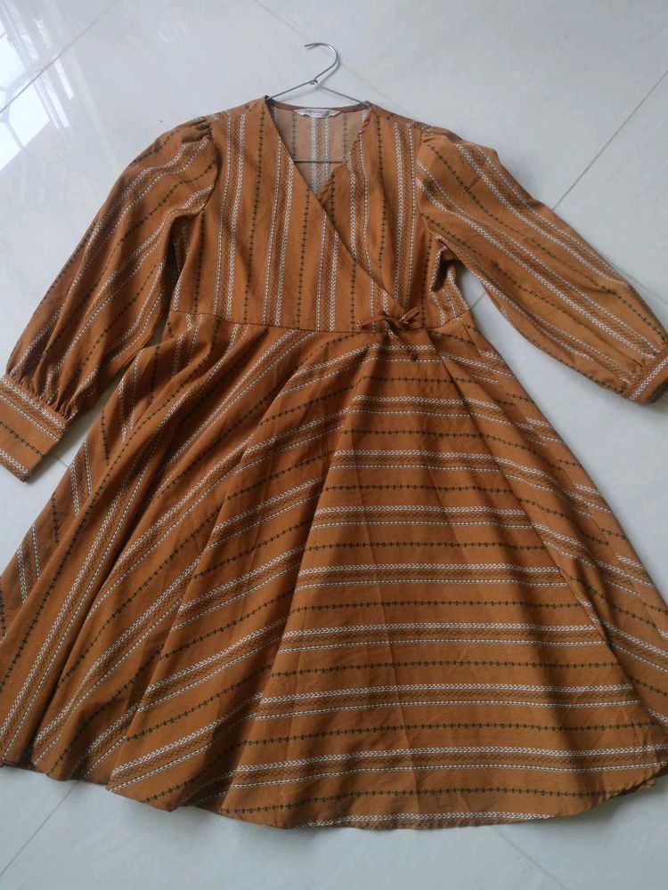 Stylish Striped Wrap Dress