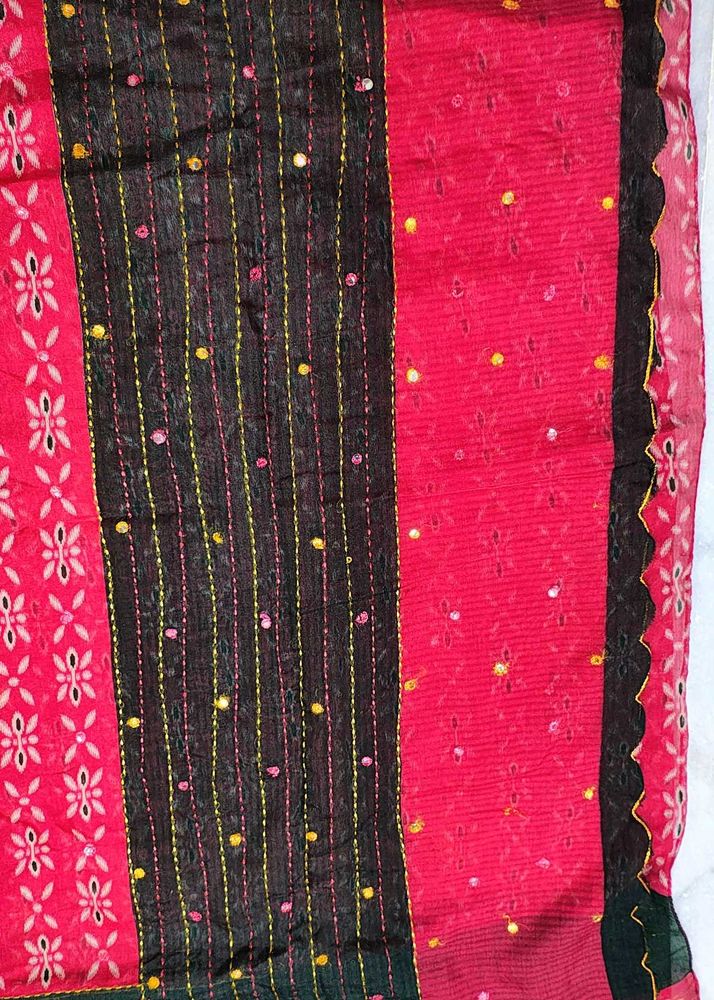 Vibrant Embroidered Saree with blouse