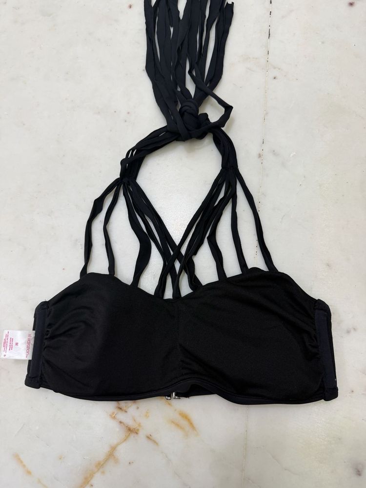 Black Strappy Bikini Top