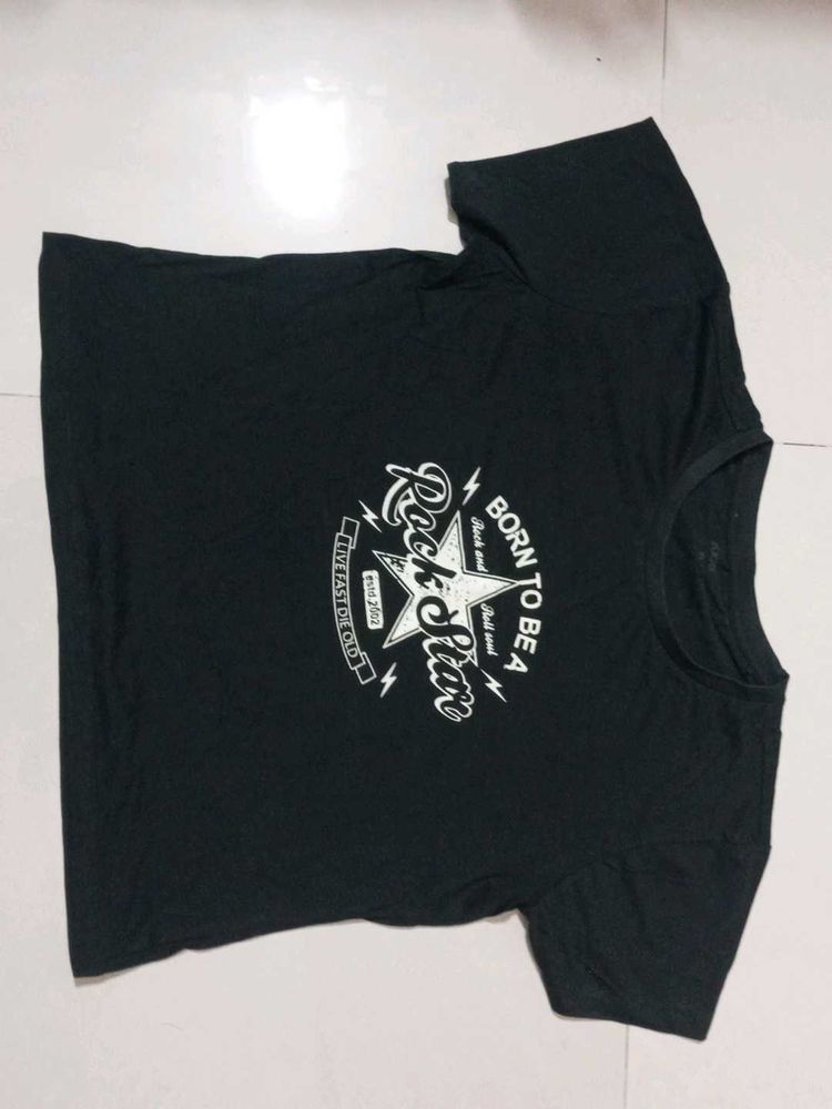 Black 'Born to Be a Rockstar' T-Shirt