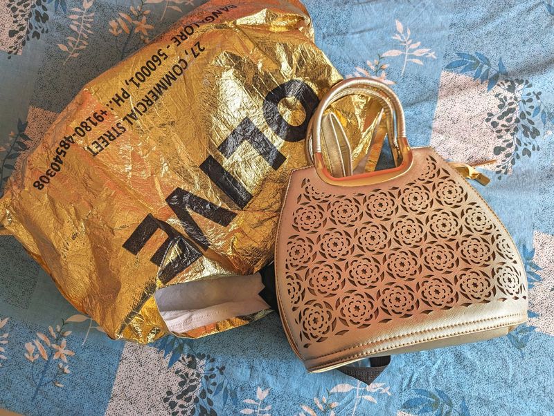 Gold Hand Bag Unused