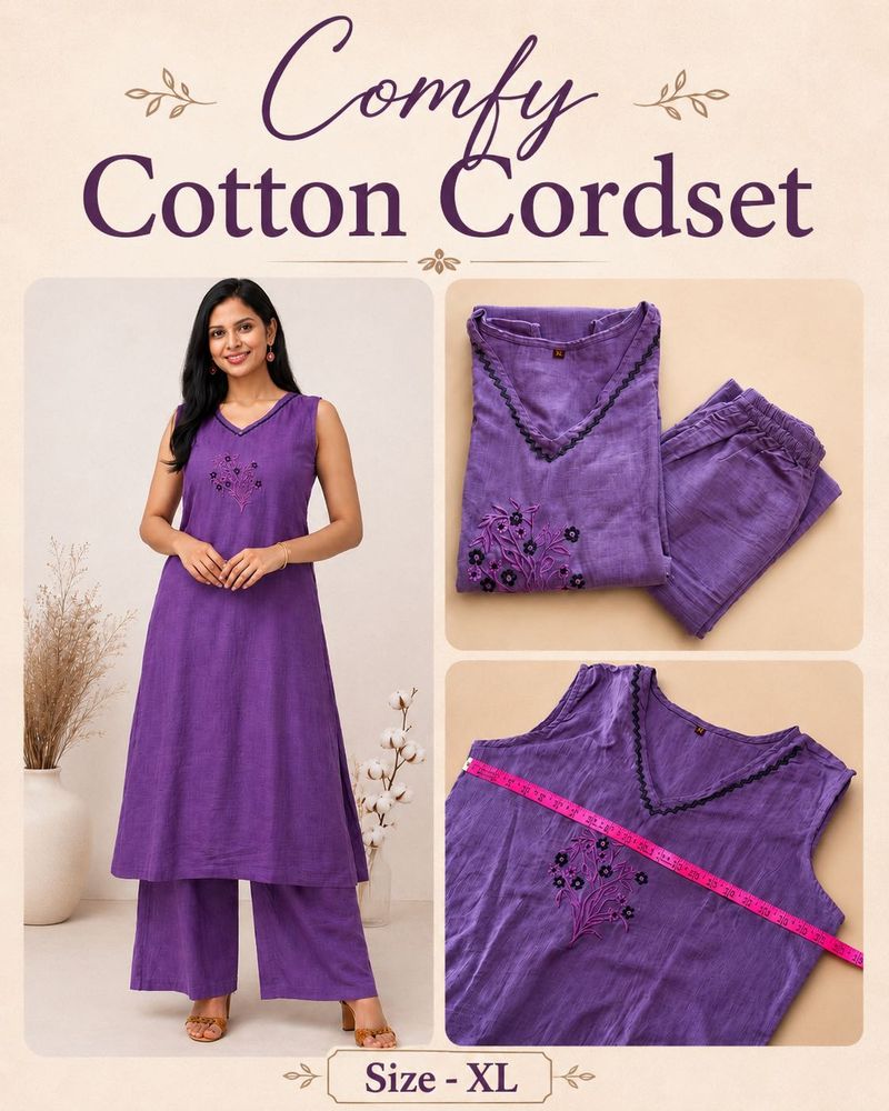 Purple Kurta Set with Pants