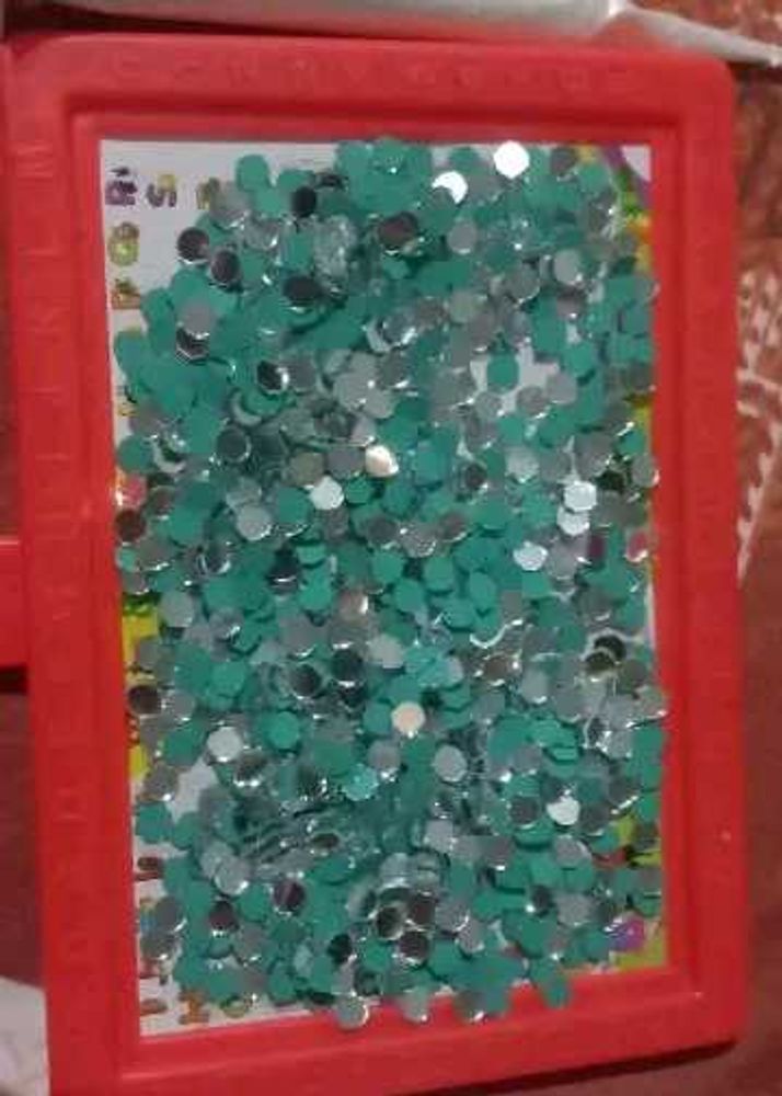 Sparkling Teal &amp; Silver Confetti Art 5Mm 1200 pcs