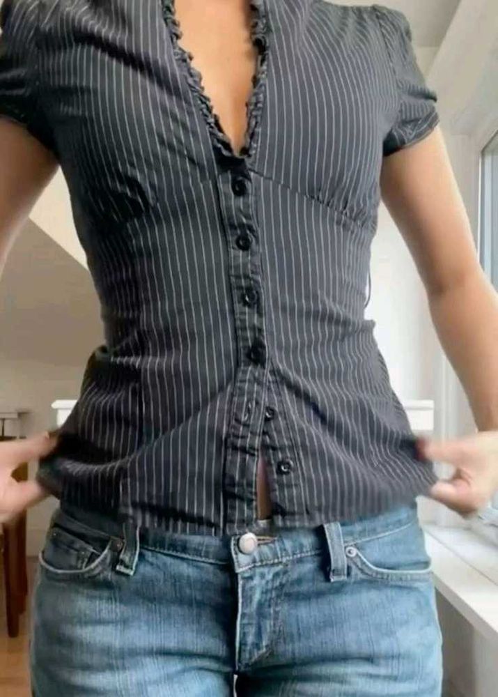 Fitted Button-Up Blouse