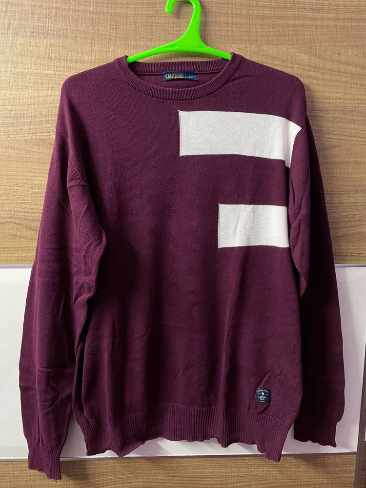 Maroon And White Coloured Sweatshirt
