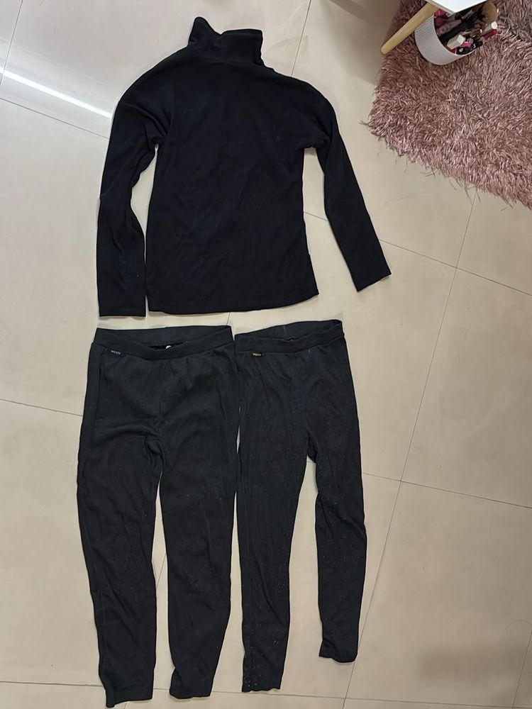 THERMAL Black Top and Bottom Set