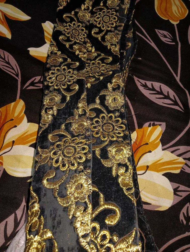 black golden velvet lace