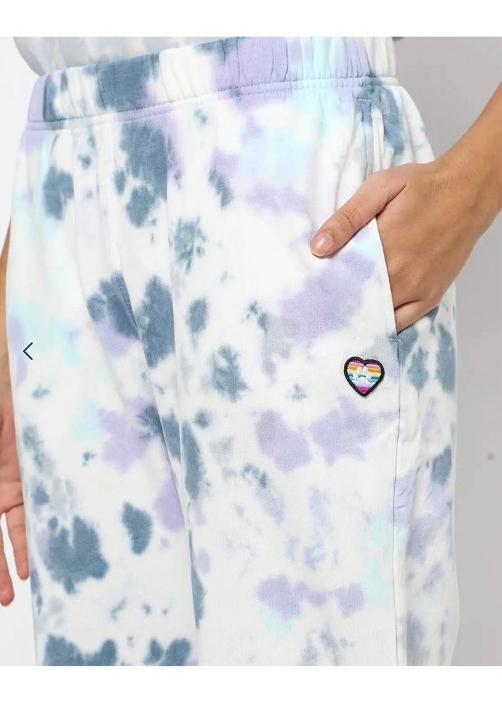 tie-dye joggers with elasticated waistband