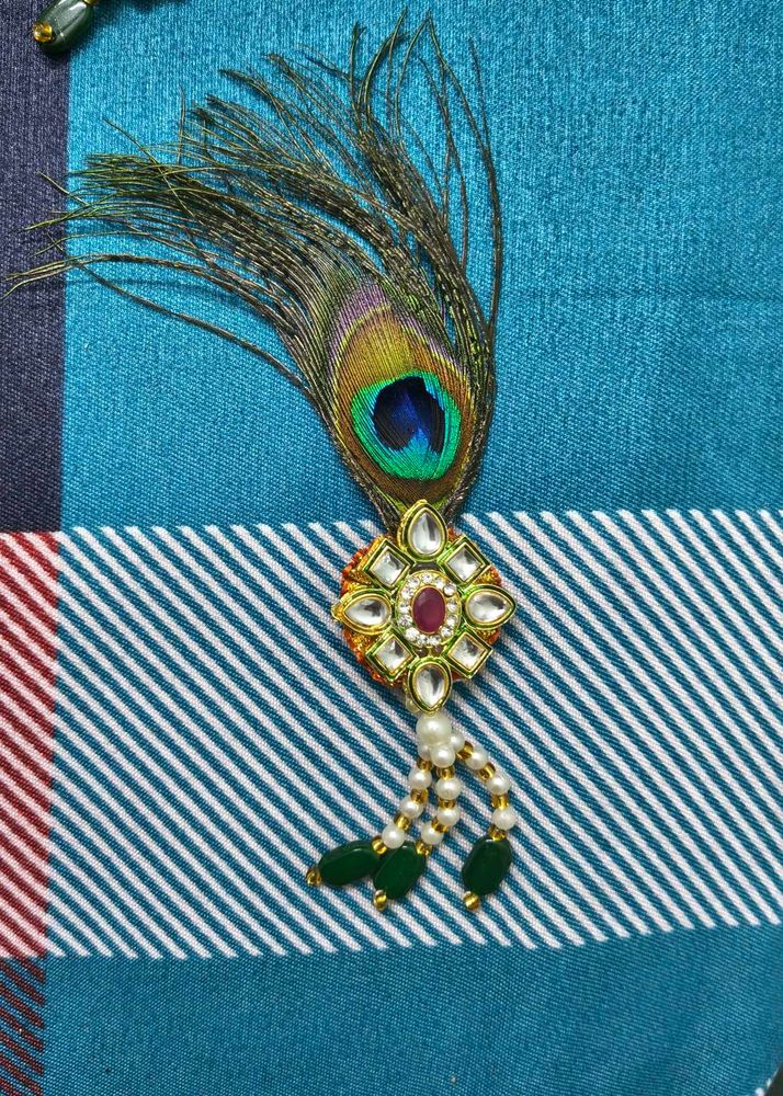 kundan and morpankh brooche for  baraat swagat