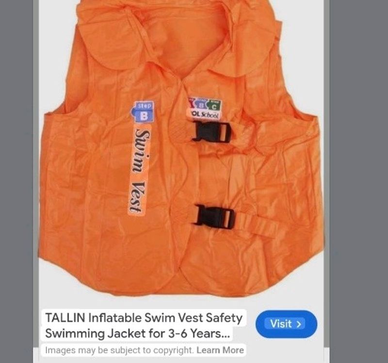 Price Drop Kids Swimming Jacket.  3 To 6 Years
