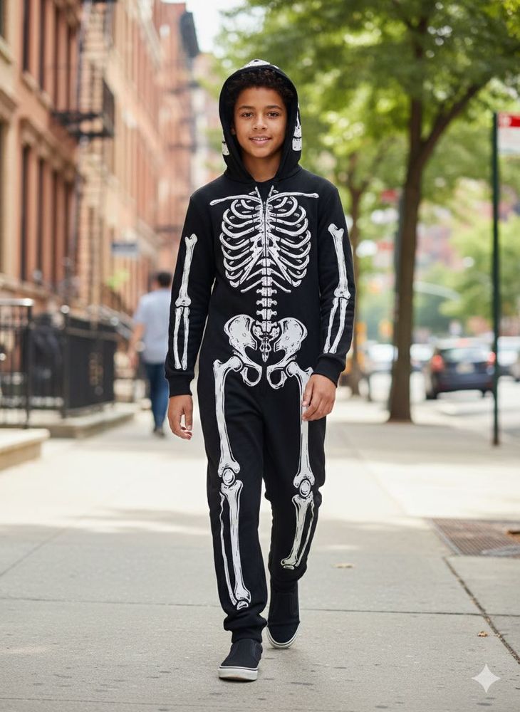 H&amp;M Skeleton Onesie Costume 12/13 year boy 👦